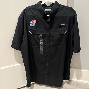 Columbia PFG Omni-Shade KU Jayhawks Shirt. New Sz Medium
